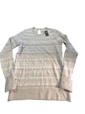 Abercrombie & Fitch Metallic Fair Isle Keyhole Sweater NWT Size S Cozy Boho